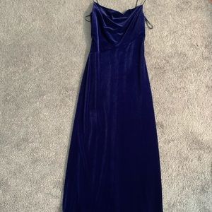 Royal blue velvet gown
